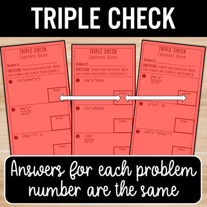 Rules of Exponents Review Activity – Practice Partner Worksheets
