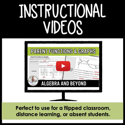 Functions and Graphs Unit Bundle | Algebra 2 | Guided Notes | Homework | Assessments