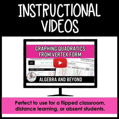 Quadratic Functions Unit Bundle | Algebra 2 | Guided Notes | Homework | Assessments