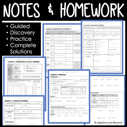 Algebra 2 Foundations Unit Bundle | Instructional Video | Guided Notes | Homework | Assessments