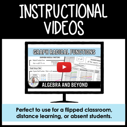 Radical Functions Unit Bundle | Algebra 2 | Guided Notes | Homework | Assessments