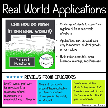 Rational Functions, Equations, and Graphs Activities | Review Worksheets