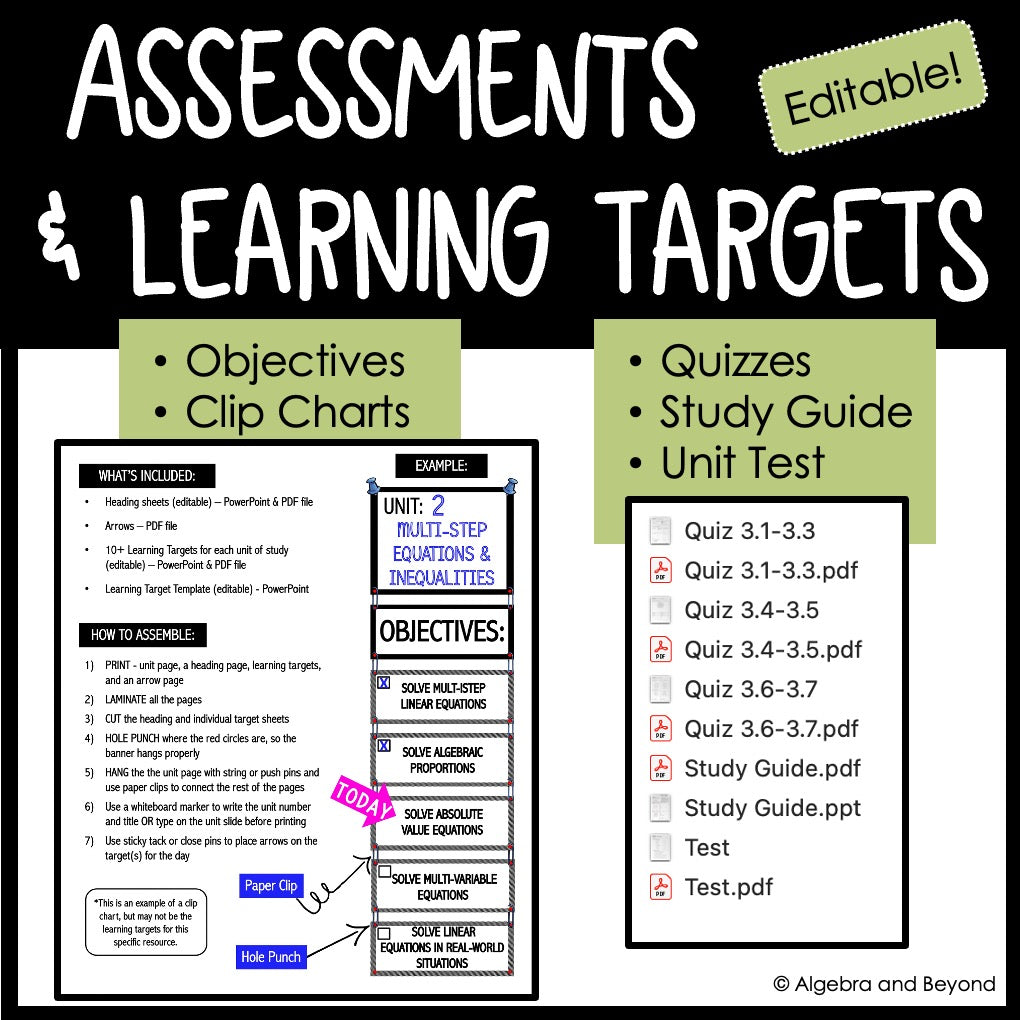 Functions and Graphs Unit Bundle | Algebra 2 | Guided Notes | Homework | Assessments