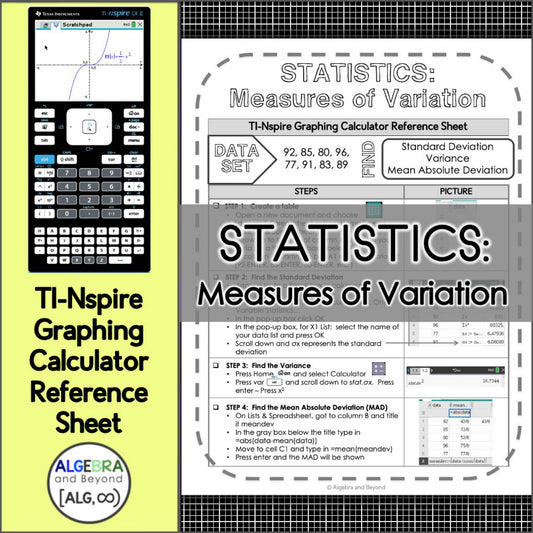 Statistics | Measures of Variation | TI-Nspire Calculator Reference Sheet