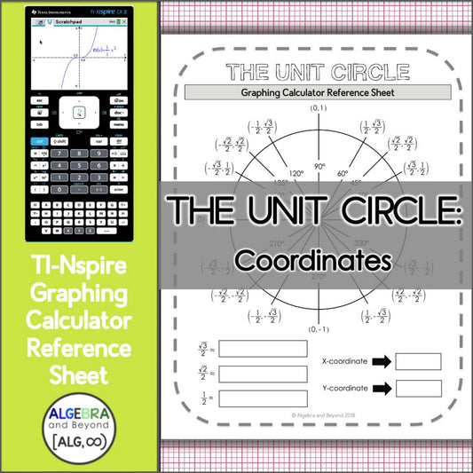 The Unit Circle - Coordinates | TI-Nspire Graphing Calculator Reference Sheet