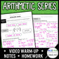 Arithmetic Series Lesson | Warm-Up | Guided Notes | Homework