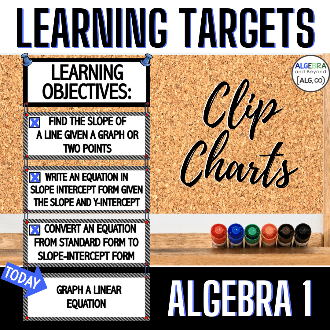 Algebra 1 Learning Targets | Objectives | Clip Charts