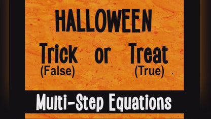 Multi-Step Equations | Halloween Digital Activity