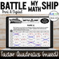 Factor Quadratics (mixed) | Battleship Activity | Print and Digital