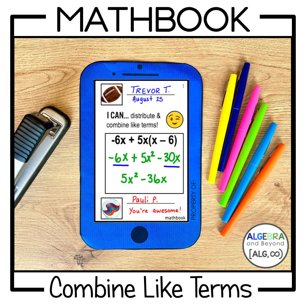 Distribute and Combine Like Terms Activity - Mathbook