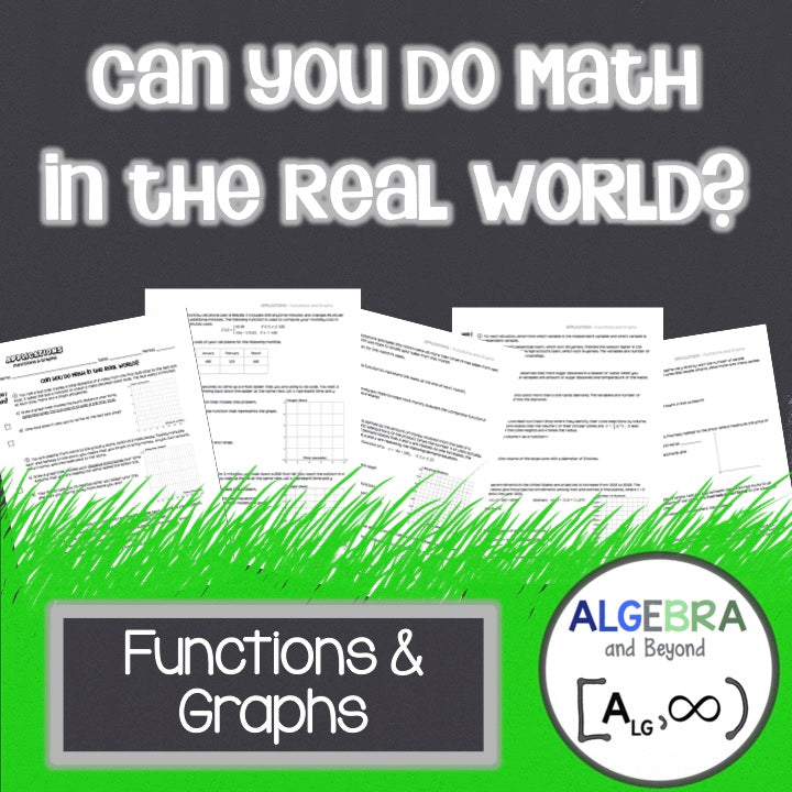Functions and Graphs - Real World Applications
