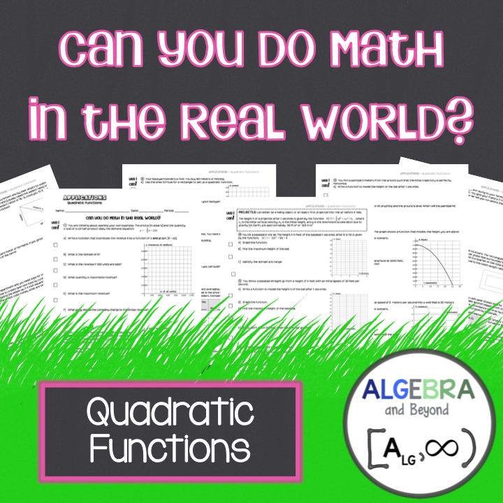Quadratic Functions - Real World Applications
