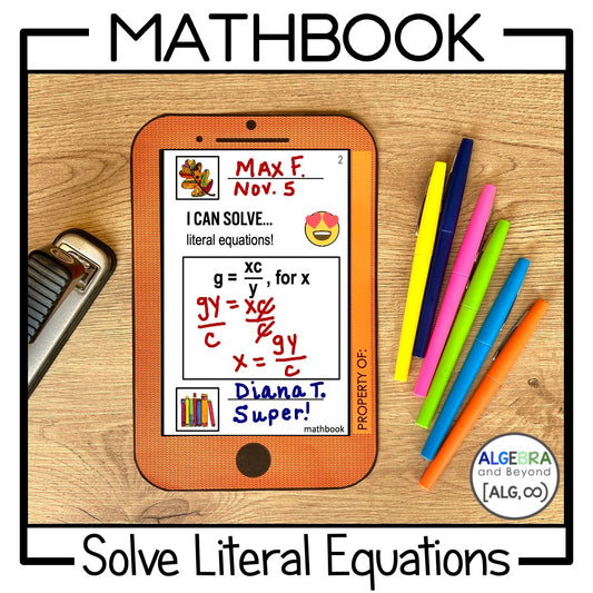 Literal Equations Activity | Mathbook