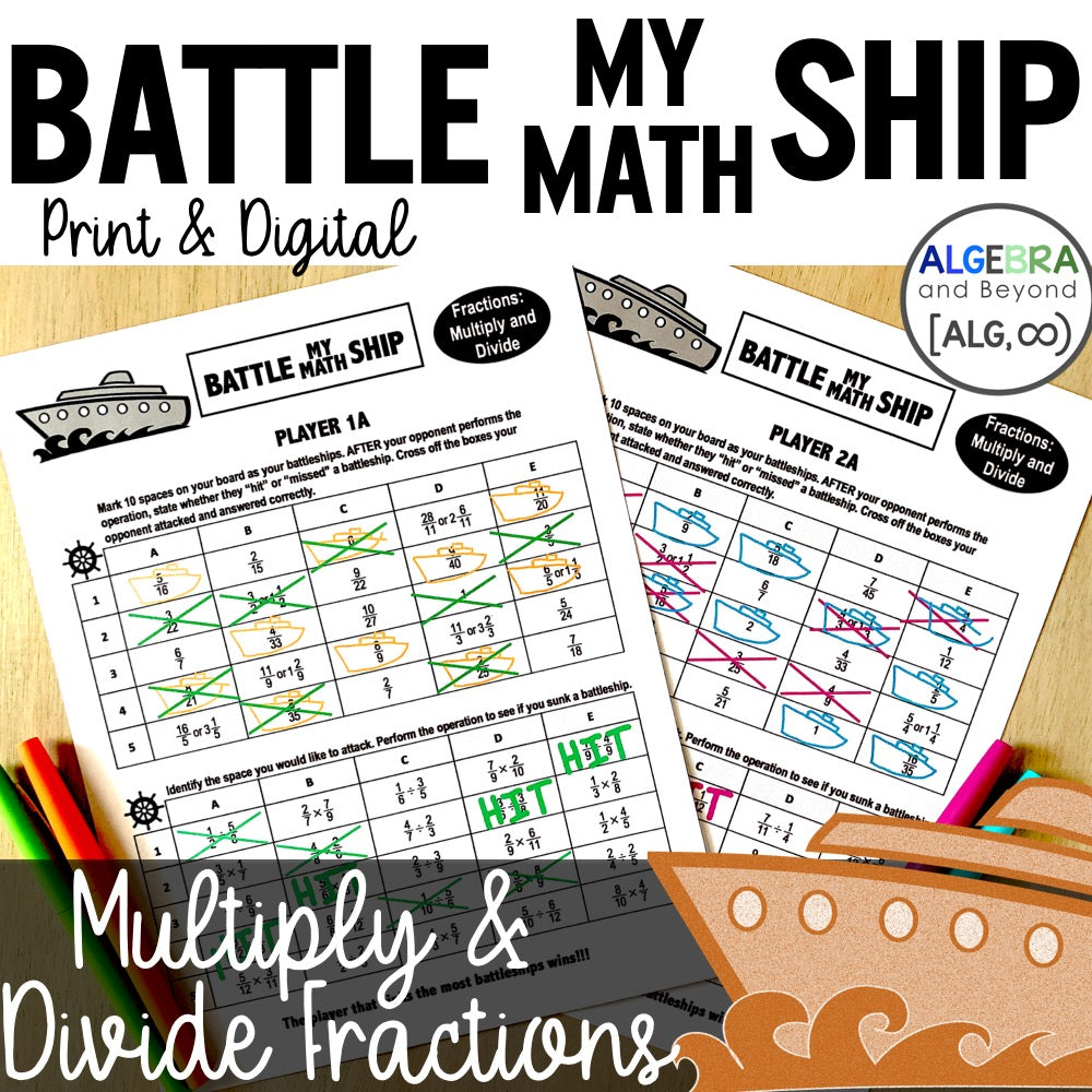 Multiply and Divide Fractions Activity | Battle My Math Ship Game