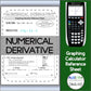 Numerical Derivative | TI-84 Graphing Calculator Reference Sheet