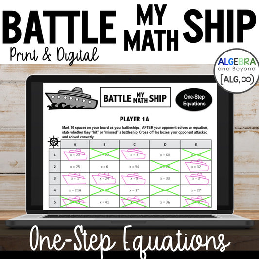 One-Step Equations Activity | Battle My Math Ship Game