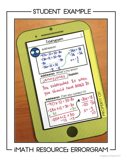 Multi-Step Equations Activity | Errorgram