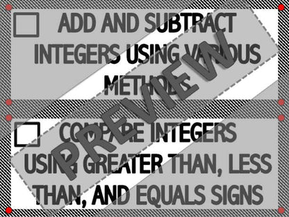 7th Grade Learning Targets | Objectives | Clip Charts