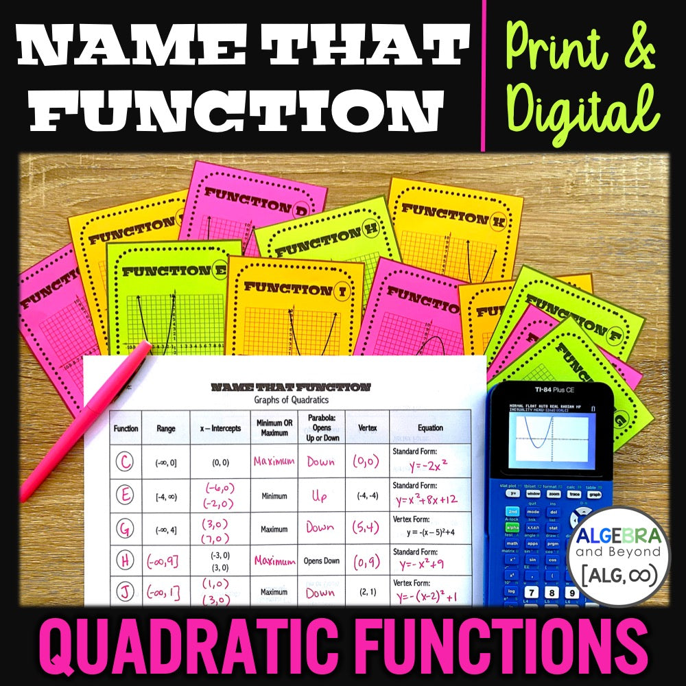 Math Magazine Quadratic Function Project Algebra and Beyond Store