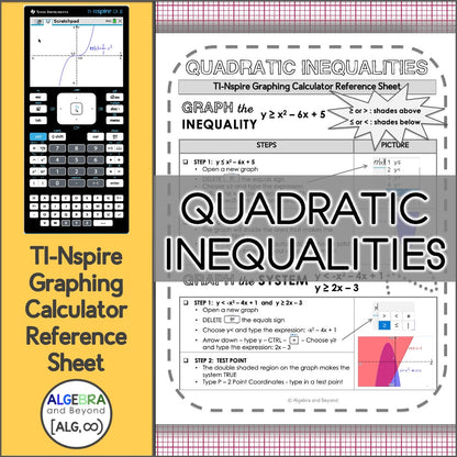 Graphing Quadratic Inequalities | TI-Nspire Calculator Reference Sheets