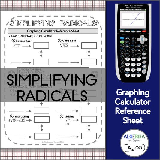 Simplifying Radicals | TI-84 Graphing Calculator Reference Sheet