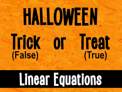 Linear Equations Digital Activity | Halloween