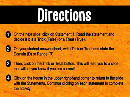 Domain and Range | Halloween Digital Activity