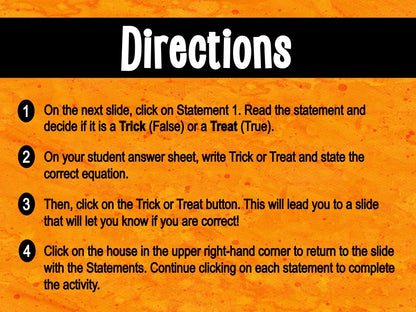 Linear Equations Digital Activity | Halloween
