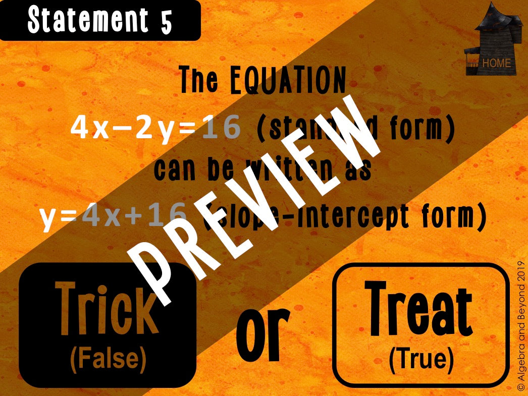 Linear Equations Digital Activity | Halloween