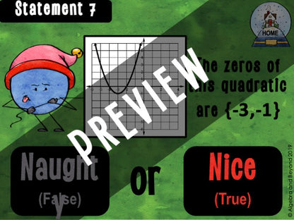 Quadratic Equations - Holiday Digital Activity
