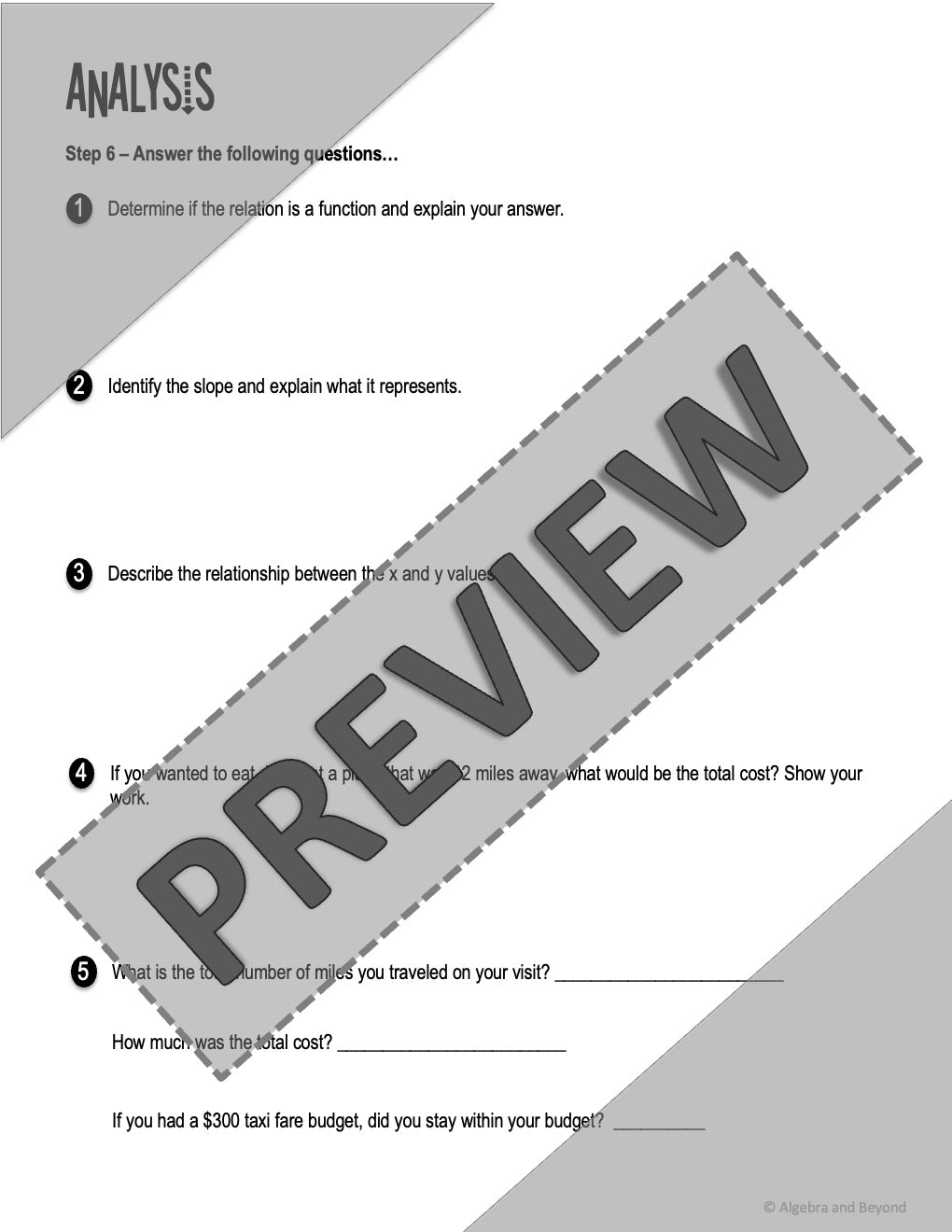 Real World Linear Equations | Project Based Learning | Print and Digital