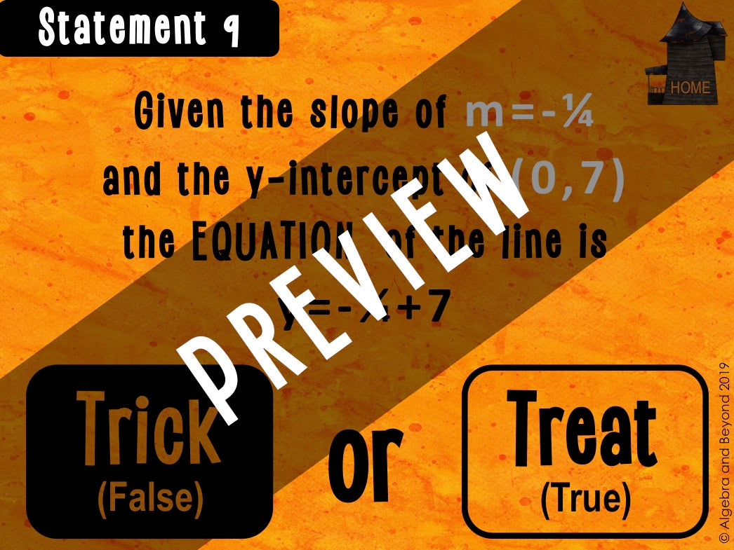 Linear Equations Digital Activity | Halloween