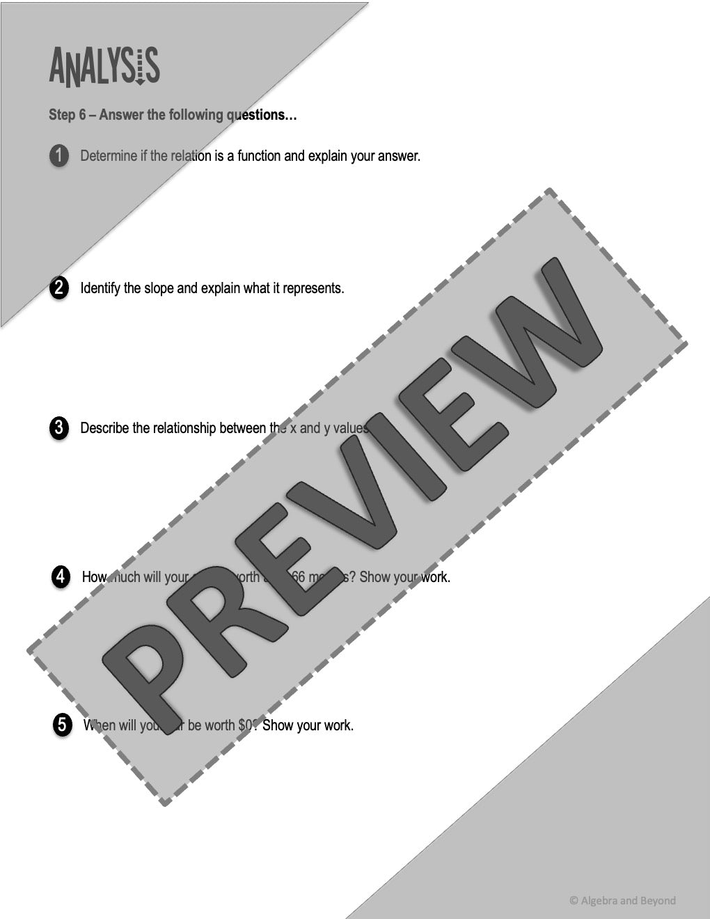 Real World Linear Equations | Project Based Learning | Print and Digital