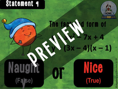 Quadratic Equations - Holiday Digital Activity