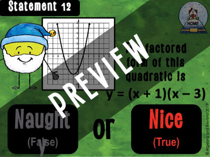 Quadratic Equations - Holiday Digital Activity
