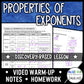 Properties of Exponents Lesson | Warm-Up | Guided Notes | Homework