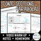 Conic Sections | Parabolas Lesson | Warm-Up | Guided Notes | Homework