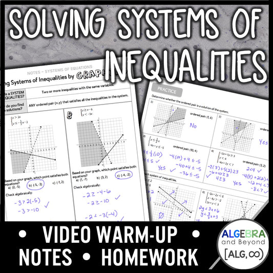 Solving Systems of Inequalities Lesson | Warm-Up | Guided Notes | Homework