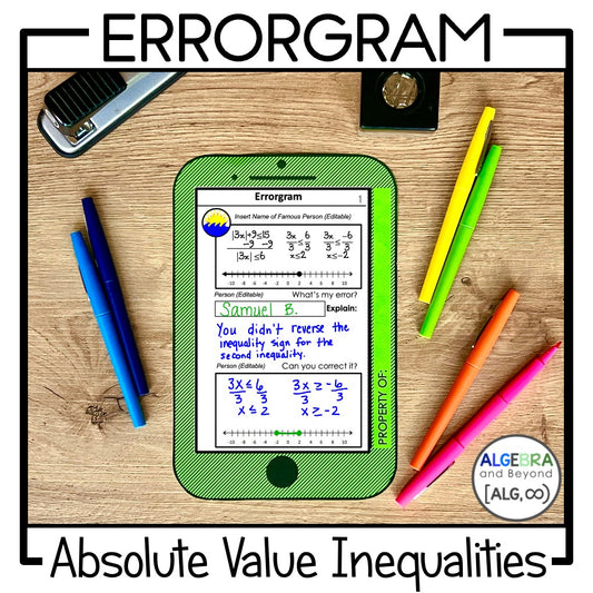 Absolute Value Inequalities Activity | Error Analysis