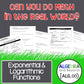 Exponential and Logarithmic Functions - Real World Applications