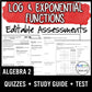Logarithmic and Exponential Functions Assessments | Quizzes | Study Guide | Test