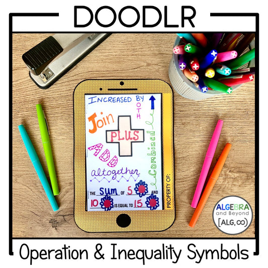 Math Symbols Activity (add, subtract, multiply, divide, & inequalities) - Doodlr