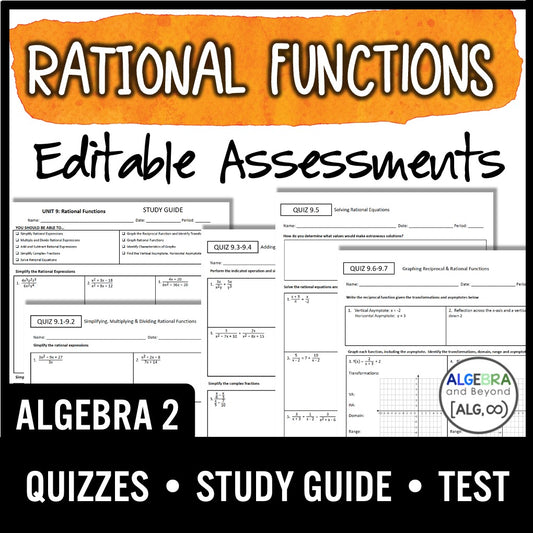 Rational Functions Assessments | Quizzes | Study Guide | Test
