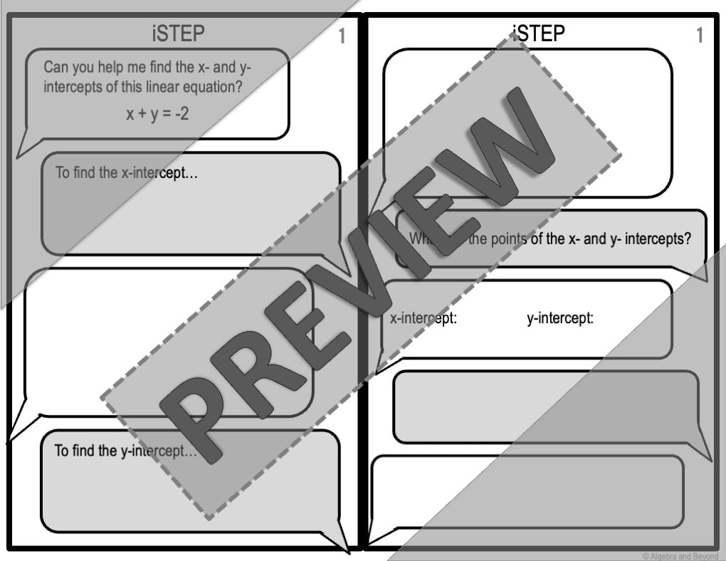 Find x and y Intercepts of Linear Equations Activity | iStep