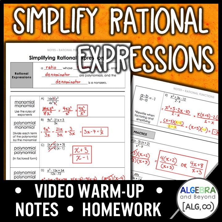 Simplifying Rational Algebraic Decoding Rational Expressions