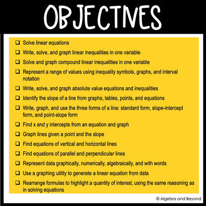 Linear Equations and Representations Assessments | Quizzes | Study Guide | Test