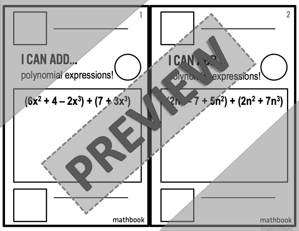 Add and Subtract Polynomial Expressions | Review Activity | Mathbook