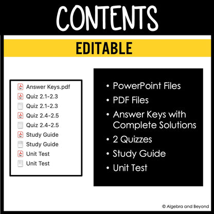 Linear Equations and Representations Assessments | Quizzes | Study Guide | Test