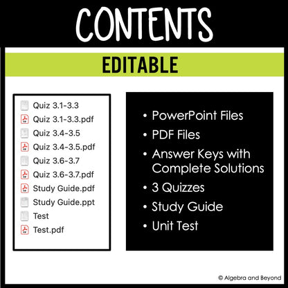 Functions and Graphs Assessments | Quizzes | Study Guide | Test