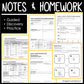 Linear Equations and Representations Unit | Algebra 2 | Guided Notes | Homework